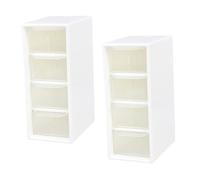 BESPORTBLE 2pcs Multi Function Drawer Jewelry Storage Box White Desktop Organizer for Earrings Necklaces Rings with Dustproof Four Compartment Design for Dorm Cosmetics and Accessories
