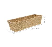 BESPORTBLE 2Pcs Multi Purpose Handwoven Sea Grass Storage Basket Compact Natural Woven Storage Bin for Desktop Makeup Organizer and Indoor Decorative