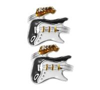 BESPORTBLE 2Pcs Music Festival Guitar Ring for Women Men Punk Open Ring Versatile Fashion Accessory for Graduation Cocktail Parties Evenings