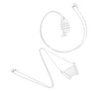 BESPORTBLE 2pcs Music Instrument Necklace Accordion French Horn Pendants Durable Musical Jewelry for Music Enthusiasts Non Fading Necklaces for All Occasions and Outfits