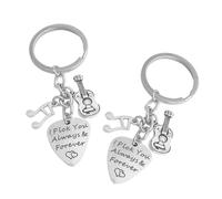 BESPORTBLE 2pcs Music Lovers Guitar Pick Keychain Zinc Alloy Creative Pendants Silver for Organizing and Protecting Keys