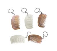 BESPORTBLE 2pcs Natural Horn Comb Keychain Pendant Creative Bag Decor Funny Mini Comb Key Ring for Keychain Random Color Pattern B for Any Occasion Random Color
