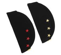 BESPORTBLE 2pcs Nautical Sailor Dance Boat Caps Lightweight Breathable Russian Style Beret Hats for Stage Performances Group Costume with Red and Yellow Star Accents