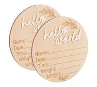 BESPORTBLE 2Pcs Newborn Name Announcement Sign Shaped Milestone Plaque for Showers Hospital Creative Name Sign for Photos Keepsakes Natural Birth Sign