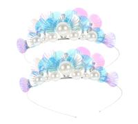 BESPORTBLE 2pcs Ocean Theme Rhinestone Headband for Cute Mermaid Headdress Birthday Carnival Hair Decoration Lightweight Durable Design for Parties and Celebrations