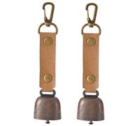 BESPORTBLE 2pcs Outdoor Hiking Bells for Trail and Camping Use Vintage Style Metal Bells with Iron and Tpu Material Gentle Soothing Sound and Strong Resistance