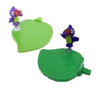 BESPORTBLE 2Pcs Parrot Standing Perch Leaf-Shaped Plastic Playstand for Small Parakeets and Cockatiels with Rocking, Comfortable Grinding Platform for Bird Cage