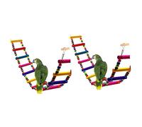 BESPORTBLE 2pcs Parrot Swing Toy Extendable Bird Ladder Wooden Rainbow Bridge for Pet Training Random Color