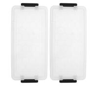 BESPORTBLE 2pcs Pencil Storage Box Plastic Pencil Box with Lid 1.4l Organizer for Art Brushes Crayons Students Artists Offices Studios