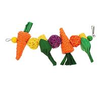 BESPORTBLE 2pcs Pet Bird Toy Natural Grass Carrot Chewing Toy for Parrots Hamsters Hanging Cage Accessory for Interactive Play and Healthy Molar Activity