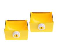 BESPORTBLE 2pcs Pet Cage Food Bowl Removable Feeder for Guinea Pigs and Animals and Space-saving Design Yellow for Hanging Cages