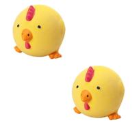 BESPORTBLE 2pcs Pet Chew Toy for Dogs Molar Squeaker Latex Sounding Toy Cute Yellow Chick Design for Interactive Play and Teething Relief