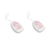 BESPORTBLE 2pcs Pet Comb Dog and Cat Abs Skid Dotted for Comfort Hair Removal Tangle Grooming Cleaning Reusable Lanyard