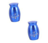 BESPORTBLE 2pcs Pet Cremation Urn for Dog and Cat Ashes Memorial Keepsake Jar Lid Blue Pet Ashes Holder for Loving Remembrance and Memorialization