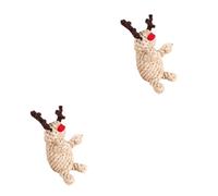 BESPORTBLE 2pcs Pet Dog Toy Puppy Miniature Christmas Deer Xmas Dog Toy Pet Toys Puppy Teething Toys Puppy Bite Ring Dog Toothing Toy Dog Teeth Cleaning Toy Micro Toys Chew Knot