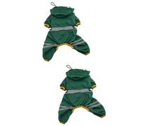 BESPORTBLE 2pcs Pet Rain Slicker Dog Rain Coat Puppy Rainwear Breathable Material Open Tail Elastic Trim Fashion Style