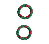 BESPORTBLE 2pcs Pet Woven Toy Dog Chew Toy Handmade Donut Soft Cotton Rope Dog Activity Puppy Chew