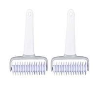BESPORTBLE 2pcs Pizza Lattice Roller Dough Docker Pastry Wheel Cutter Made of Sturdy Pp Material in White Colour, Easy to Clean and Wash, for Bread and Pizza Baking at Home