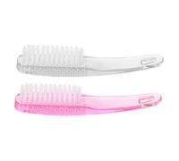BESPORTBLE 2pcs Plastic Nail Dust Cleaning Brush with Handle Grip Fingernail Manicure Pedicure Scrubbing Cleaner for Nail Supplies and Surface Cleanup Suitable for Hand and Foot Care