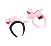 BESPORTBLE 2pcs Plush Animal Headbands for Adults Soft Shark Dinosaur Hair Accessories Comfortable Lightweight Design for Party Cosplay Festival Zoo Theme Dress-up