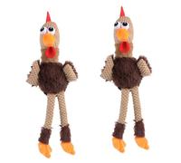 BESPORTBLE 2pcs Plush Chicken Dog Chew Toy Bite-resistant Molar Teeth Grinding Aid for Pets Cartoon Design for Reducing Boredom and Promoting Health