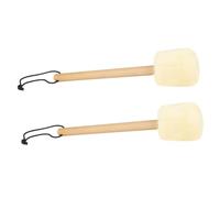 BESPORTBLE 2Pcs Plush Head Bass Drumsticks with Wood Handle Lightweight Comfortable Grip Percussion Drum Sticks for Daily Practice Concerts Cafes Band Performances