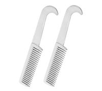 BESPORTBLE 2pcs Polished Aluminum Pet Grooming Comb Set Metal Dog Cat Hair Comb for Dandruff Removal Knot Detangling Skin Care Safe Smooth Finish Aluminum for Home and Travel