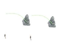 BESPORTBLE 2pcs Pond Ornaments Outdoor Mini Fisherman Decorations Desktop Ornaments