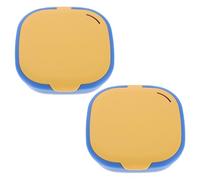 BESPORTBLE 2pcs Portable Aligner Case with Magnetic Closure, Retainer Holder Box for Invisible Denture Storage and Travel Oral Appliance Care, Yellow and Blue