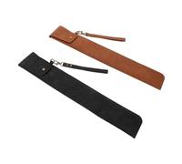 BESPORTBLE 2pcs Portable Drumstick Bag PU Leather Percussion Stick Case Dustproof Holder for Drummers Teens with Handcarry and Hanging Design Black and Brown