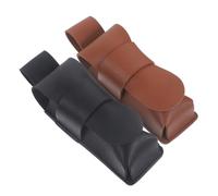 BESPORTBLE 2pcs Portable Harmonica Case Faux Leather Instrument Storage Bag with Scratch Protection Compact Travel Pouch for Harmonica Accessories Stylish Brown and Black Holder