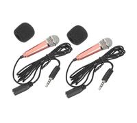 BESPORTBLE 2Pcs Portable Mini Microphones for Phone Singing Mic for Recording Lightweight and Compact Design for Calls and Interviews Box Packaging