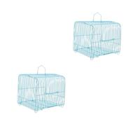 BESPORTBLE 2pcs Portable Parrot Cage Medium Handheld Bird Carrier for Travel Ample Space and Air Circulation Sturdy Metal Construction for Safe Transport of Budgies Conures and Parrots
