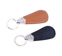 BESPORTBLE 2pcs Portable PU Leather Shoehorns with Key Ring Multi Function Shoe Lifters for Men Women Elders Ergonomic Design to Reduce Bending and Back Convenient Travel Shoe Accessories in