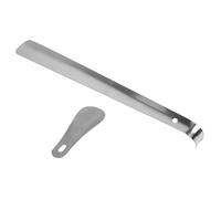 BESPORTBLE 2pcs Portable Stainless Steel Shoehorn Long Handle Design for Seniors Women Men Durable Shoe Helper for Easy Off Compact Lightweight Accessory