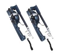 BESPORTBLE 2pcs Portable Telescopic Fishing Rod and Reel Combo Lightweight Collapsible Pole with Pocket Fishing Reel for Travel Camping Freshwater and Saltwater Anglers Beginner Friendly
