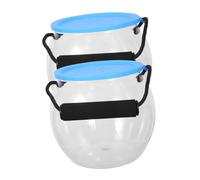 BESPORTBLE 2pcs Portable Transparent Fish Bucket with Handle and Secure Lid Clear Aquarium for Beach Vacations Outdoor Activities Catch and Release Travel-friendly Water Container