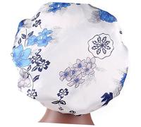 BESPORTBLE 2Pcs Printed Wide Edge Sleeping Chemotherapy Cap Purple Blue White Comfortable Hair Protection Fit for Sleep Relaxation