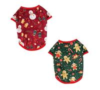BESPORTBLE 2pcs Puppy Costume Christmas Dog Apparel for Pets Cute Cartoon Design Snowman Gingerbread Man Lightweight and Comfortable Pet Clothes for Holiday Parties