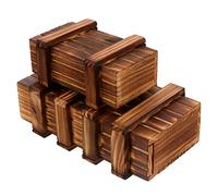 BESPORTBLE 2Pcs Puzzle Box with Extra Secure Secret Drawer Educational Brain Teaser for Unique Wooden Design to Enhance Problem Solving Skills