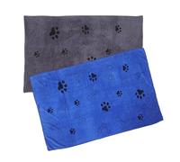 BESPORTBLE 2Pcs Quick Drying Pet Towels 60X100Cm Microfiber Dog Bath Towels Super Absorbent Thickened Pet Shower Blankets for Cats and Dogs with Blue and Grey Print