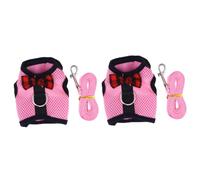 BESPORTBLE 2pcs Rat Accessories Pink Rabbit Harness Leash for Small Animals Breathable Mesh Harness Vest Lead for Hamster