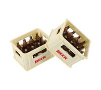 BESPORTBLE 2pcs Realistic Dollhouse Miniature Wine Crate and Drink Bottles Beige Red Letter Mini Food Drink Accessories for Dollhouse Scene Tableware Decor Detailed Craftsmanship for