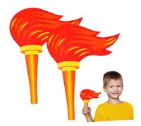 BESPORTBLE 2pcs Realistic Paperboard Torch Props for Party Decorations Safe Flameless Handheld Torch for School Sports Ceremonies Performance Durable Felt Material