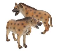 BESPORTBLE 2pcs Realistic Plastic Hyena Figurine Educational African Animal Models for Cognitive Learning Wildlife Play and Conservation Awareness