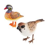 BESPORTBLE 2pcs Realistic Small Bird Figurines Plastic Simulation Models Decorative Birds for Garden Home Decor Table Display Ornamental Statues
