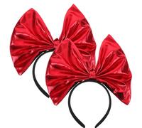 BESPORTBLE 2pcs Red Huge Bow Headband Oversized Bow Hairband Hair Hoop For Women Girls Christmas Party Festival Costume Hair Accessories