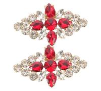 BESPORTBLE 2pcs Red Shoe Clip Rhinestone Detachable Sparkling Women High Heels Accessories - Crystal Charms Buckle Accessories for Bridal Wedding Party