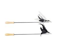 BESPORTBLE 2pcs Retractable Cat Training with Replacement Heads Interactive Teaser Sticks for Indoor Cats and Kittens Black and Black-white Play Rods for Exercise and Bonding