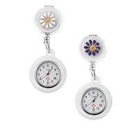BESPORTBLE 2Pcs Retractable Nurse Pocket Watches Durable Clip Design with Dial for Medical Staff Present for Nurse Week Mother Day and More